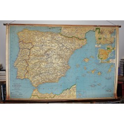 Espana y Portugal: Mapa Mural  (Large Pull Down Map)